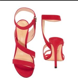 Schutz red strappy heels size 7